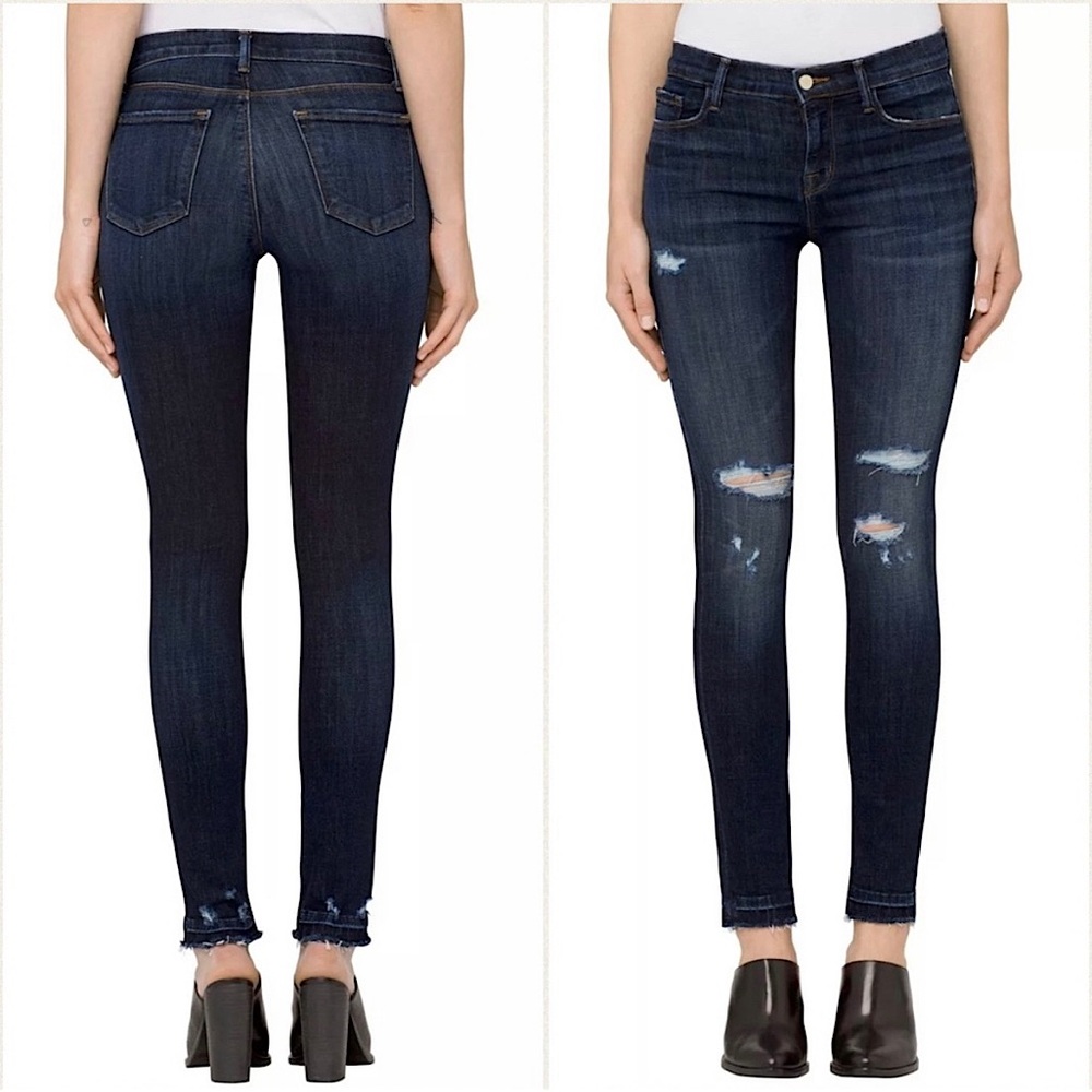 J Brand Mid Rise Skinny Jeans Reserved Destruct